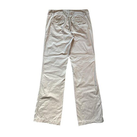 Gap Pants Womens 2 Long Beige Stretch Casual Trouser Flare Chino Corpcore Office - Picture 2 of 9